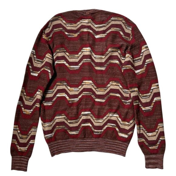 80s vintage Missoni Sport cardigan sweater swirl wavy woven pattern wool blend. - Picture 2 of 7